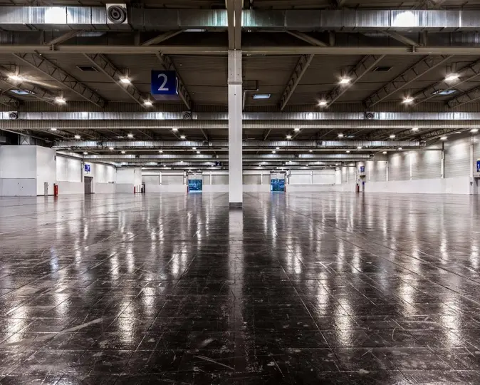 Die leere Halle 2 der MESSE ESSEN