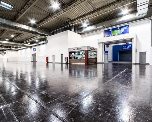 Die leere Halle 2 der MESSE ESSEN
