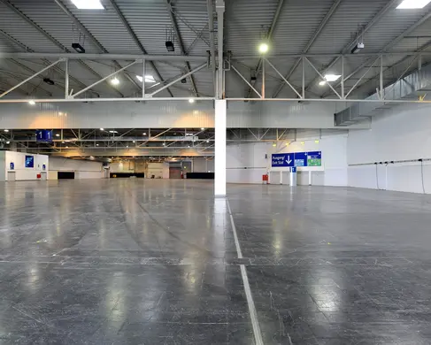 Die leere Halle 1 der MESSE ESSEN 