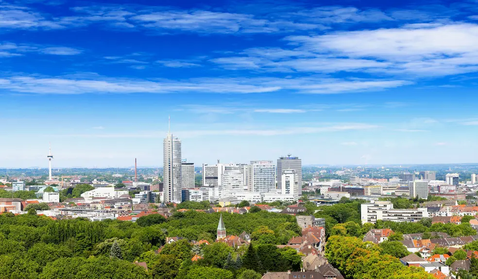 Aufnahme der Skyline in Essen