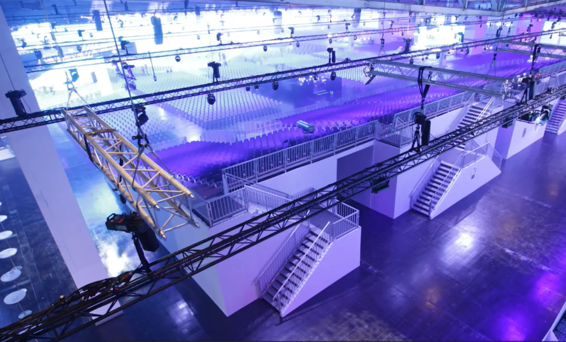 Aufbau der RWE Jubiläumsfeier in der MESSE ESSEN