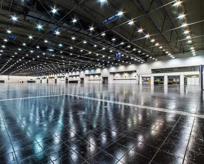 Die leere Halle 3 der MESSE ESSEN