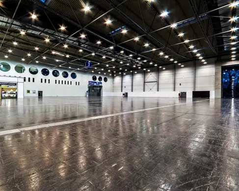 Die leere Halle 3 der MESSE ESSEN