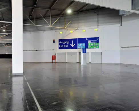 Die leere Halle 1 der MESSE ESSEN 