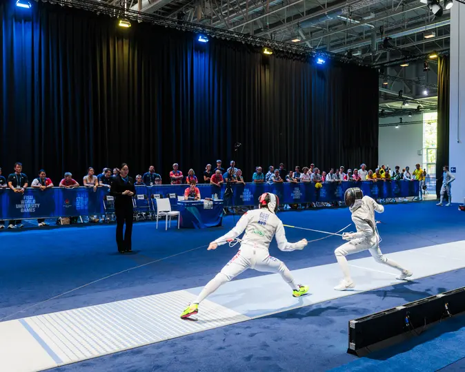 Fechten bei den FISU University Games in der MESSE ESSEN